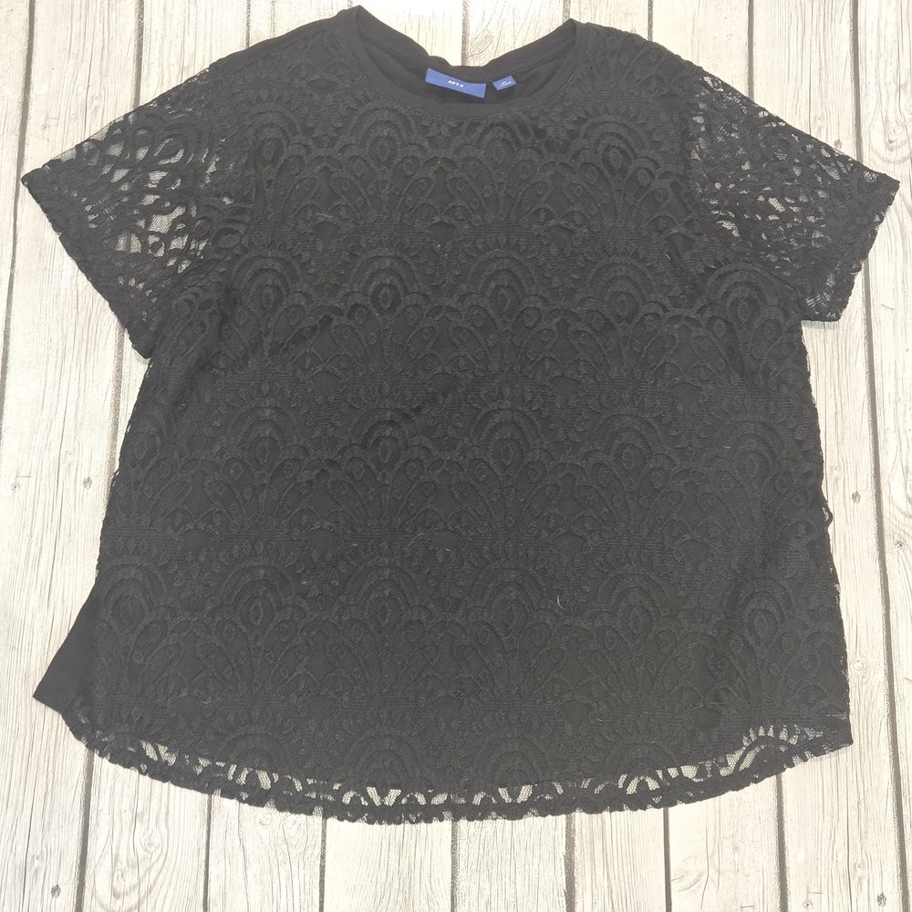 Apt. 9 Black Lace Blouse